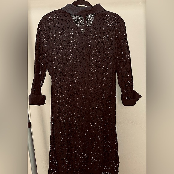 Black eyelet dress with 3/4” cuffed sleeves - Picture 2 of 4